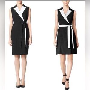 Calvin Klein NWT Black and White Wrap Dress